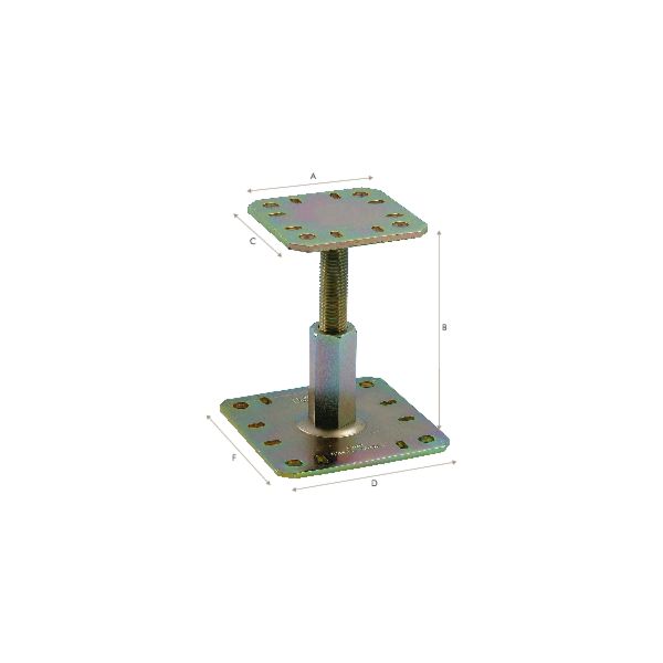 PIED DE POTEAU REGLABLE BICHROMAT DE 100  150MM