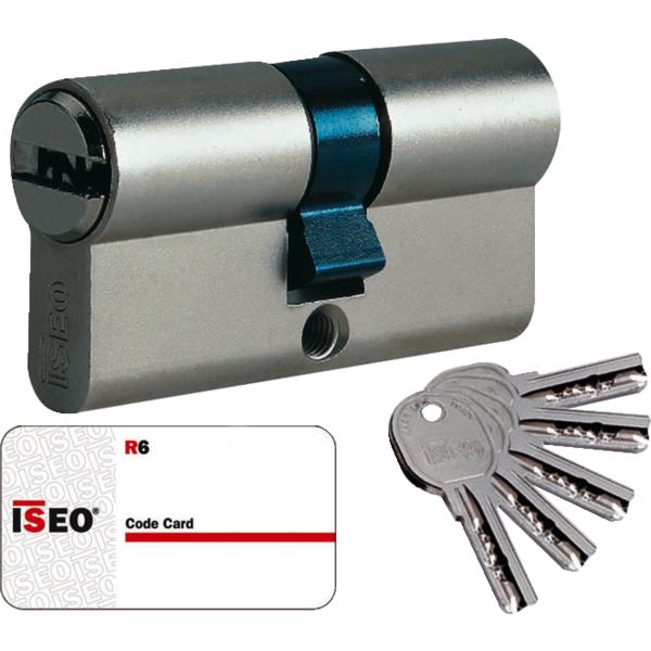 CYLINDRE ISR6 30*10MM -NICKELE - 5 CLES + CARTE S'ENTROUVRANT