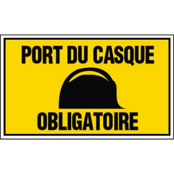 PLAQUE PORT DU CASQUE OBLIGATOIRE 330 X 200 MM