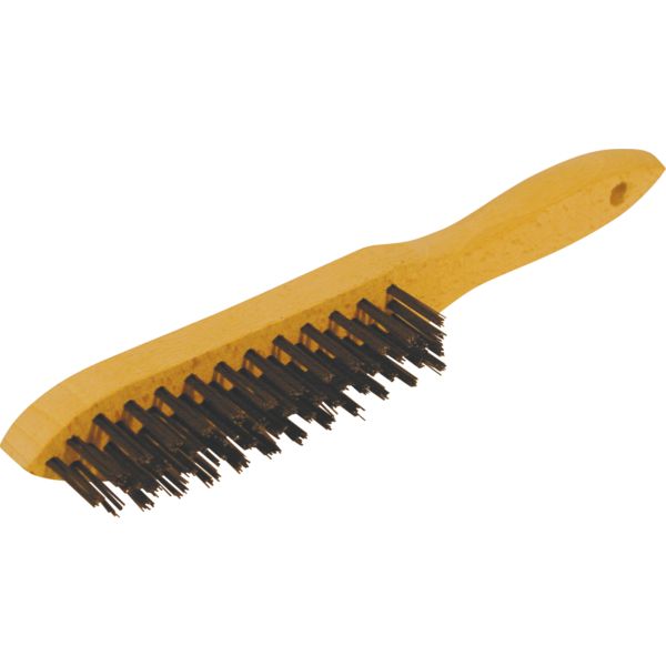 BROSSE METALLIQUE A MANCHE 4 RANGS ACIER TREMPE