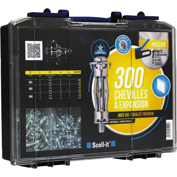 COFFRET DE 300 CHEVILLES METALLIQUES - EXPANSION PREMIUM