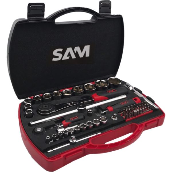 COFFRET DOUILLES ET ACCESSOIRES 1/2' AVEC CLIQUET CHANTIER