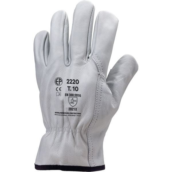 GANTS MAITRISE EUROSTRONG 2220 TOUT FLEUR VACHETTE ECRU