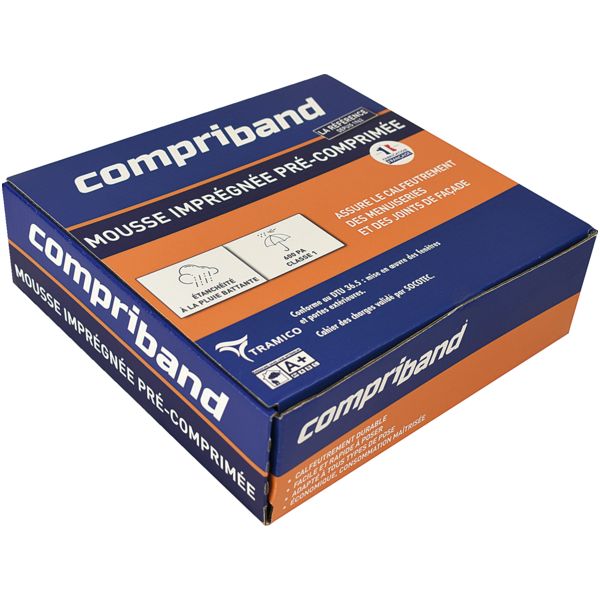 MOUSSE IMPRGNE COMPRIBAND TRS - 15/2-5MM - ROULEAU 10M (PRIX AU RO ULEAU)