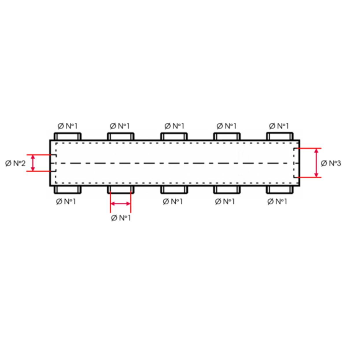 COLLECT 10 SORTIES FEMELLE  1""1/4 (33X42) -  FEMELLE 1""  (26X34)- FEMELLE 2""  (50X42)        - 90 ENTR'AXE 105