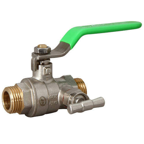 VANNE BOISSEAU SPHERIQUE PASSAGE INTEGRAL DM 3/4-20 AVEC POIGNEE AVEC PURGE CHROME MAT A.C.S NF